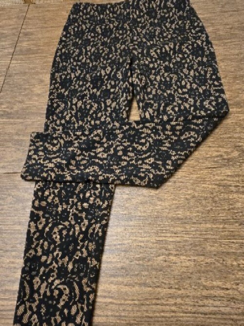 MICHAEL KORS Black Floral Lace w/Nude Lining Skinny Stretch Pant - Medium NWT